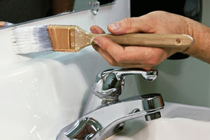 painting bathroom sink
